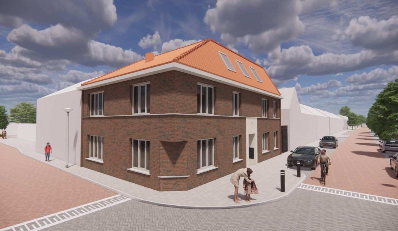 Impressie van het nieuwbouwappartementencomplex aan de Seringenstraat in Eindhoven, met moderne gevels en groene buitenruimte.