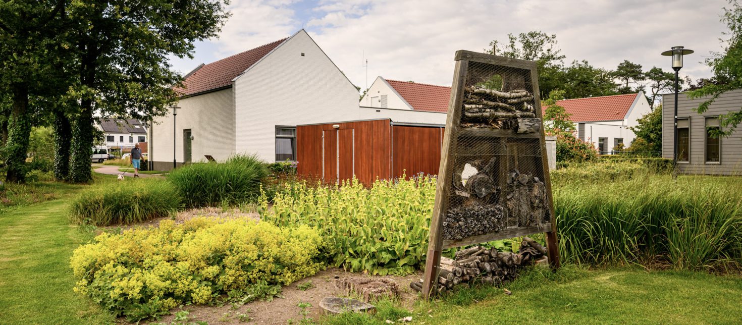 Bijenhotel in een groene buurt