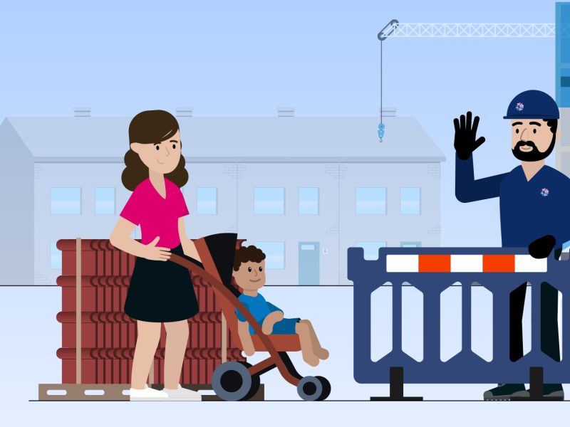 Medewerker en moeder buiten