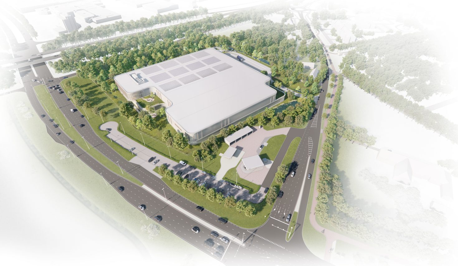 Impressie volgelvlucht bedrijfsontwikkeling Nerhoven Gilze