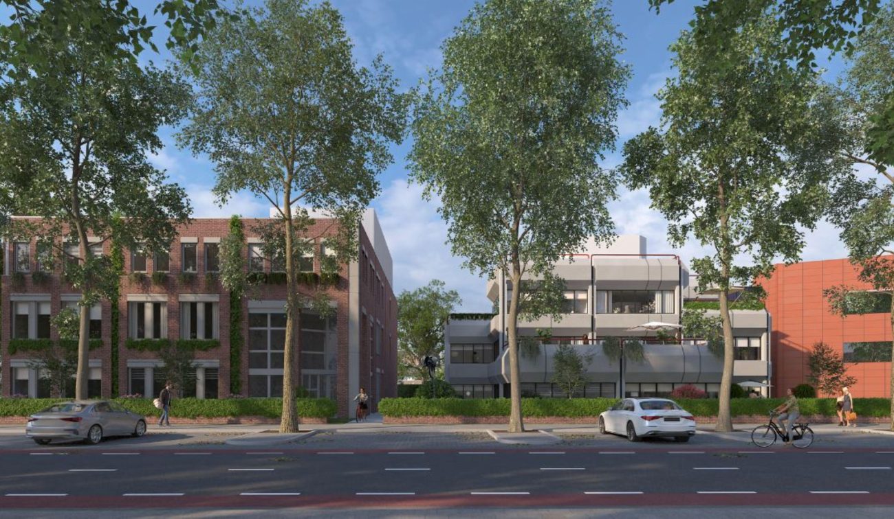Transformatie CZ-kantoor Sittard – impressie van nieuwe gevels, groen en levendige plint aan stadslaan