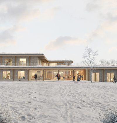 Van Miltenburg realiseert nieuwbouw van schoolgebouw met grote raampartijen in winterse omgeving Maassluis